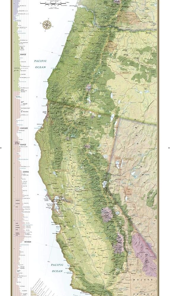 National Geographic Pacific Crest Trail Wall Map Wall Map - Laminated (18 x 48 in) (National Geographic Reference Map)